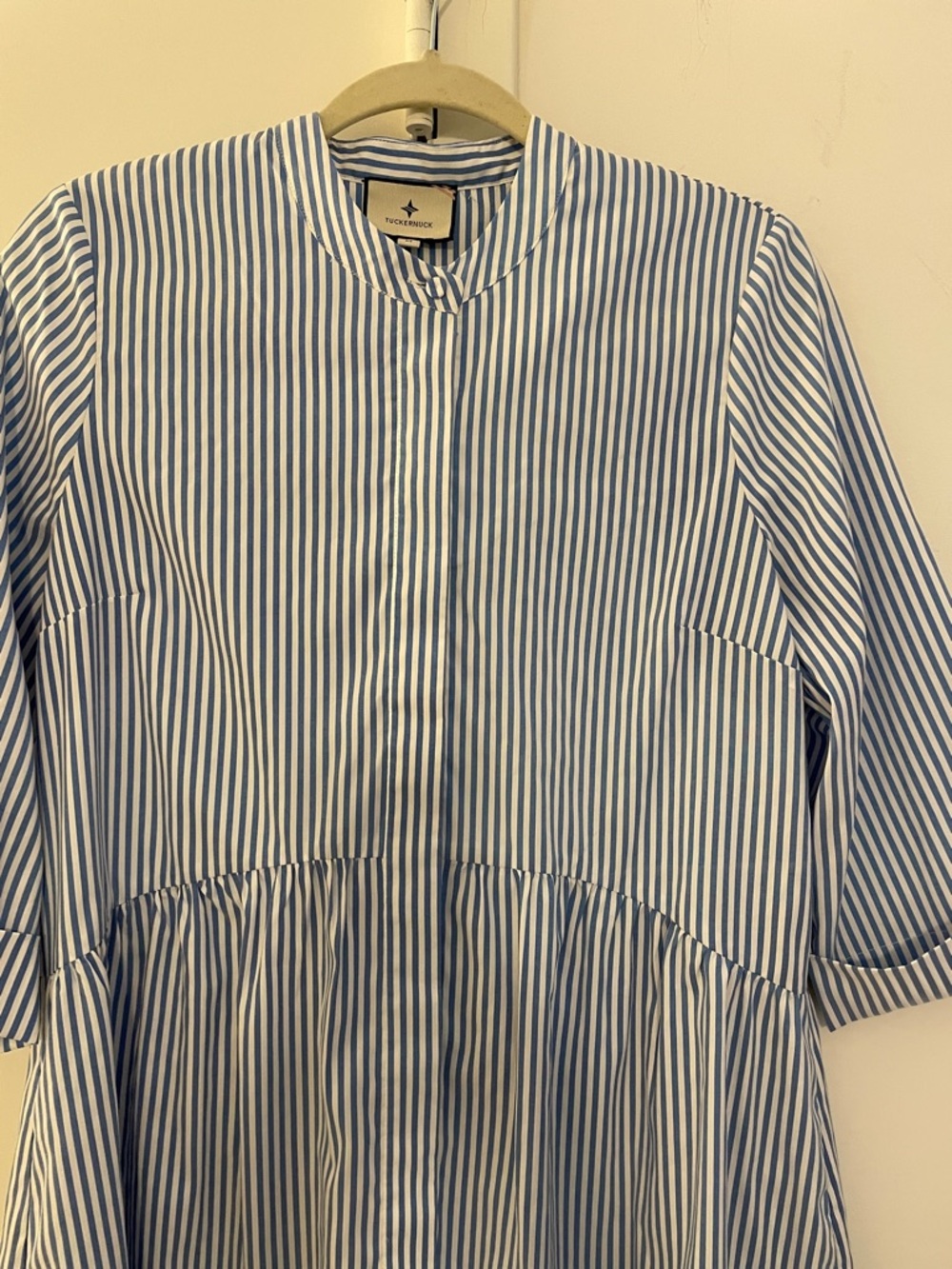 Tuckernuck Royal Shirtdress striped M EUC - Picture 3 of 9